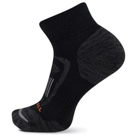 Merrell Unisex Adult Mens And Women's Zoned Cushioned Wool Ankle - Breathable Arch Support Hiking Socks, Black, Small-Medium US