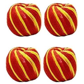 Generic S,S Store Cotton Pooja Kalawa Moli,Mauli,kalava,Nada chhadi,Thread Roll,Sacred Thread Shudh Dhaga (Red Yellow Cotton Ball, Set of 4)