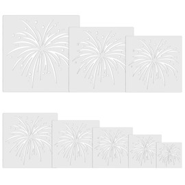 Stencils for Painting Reusable Plastic Stencil Crafts Drawing Templates Fireworks Stencils for Home Decoration Arts Paper Fabric Flag Windows(8 Sizes)