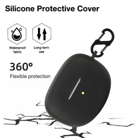 KUSINHOKA Silikonhülle Kompatibel mit Bose Ultra Open Earbuds mit Karabiner, Schlank Stoßfest Kopfhörer Hülle, Weiches TPU Ohrhörer Schutzhülle Abdeckung Unterstützt kabelloses Laden, Schwarz