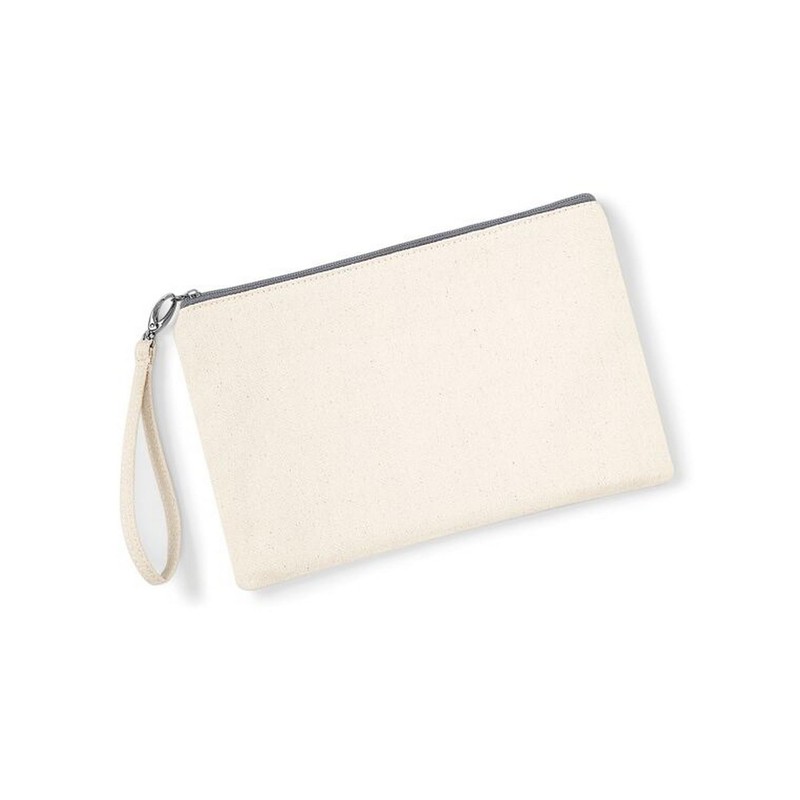 Westford Mill W520 Canvas Wristlet Pouch, Natural / black