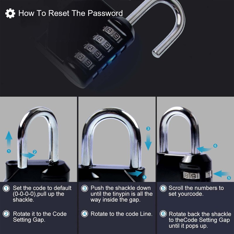 Door Latch Hasp with Door Padlock Hasp, 4 Digit Combination