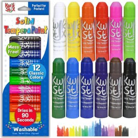 Kwik Stix Solid Tempera Paint Sticks, 12 Colors, Washable Paint Sticks for Kids, Super Quick Drying, Non-Toxic, Allergen Free, Comes in Classic Rainbow Colors, Ideal for Kids and Toddlers