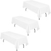 GYTFOG 3 Pcs Rectangle Tablecloth, White Table Cloth Party, 137x183