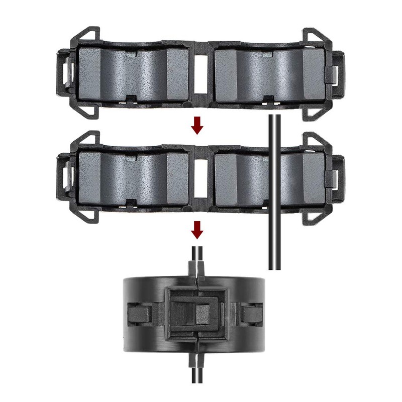 sourcing map Ferrite Core Ring Clip RFI EMI Noise Reduction