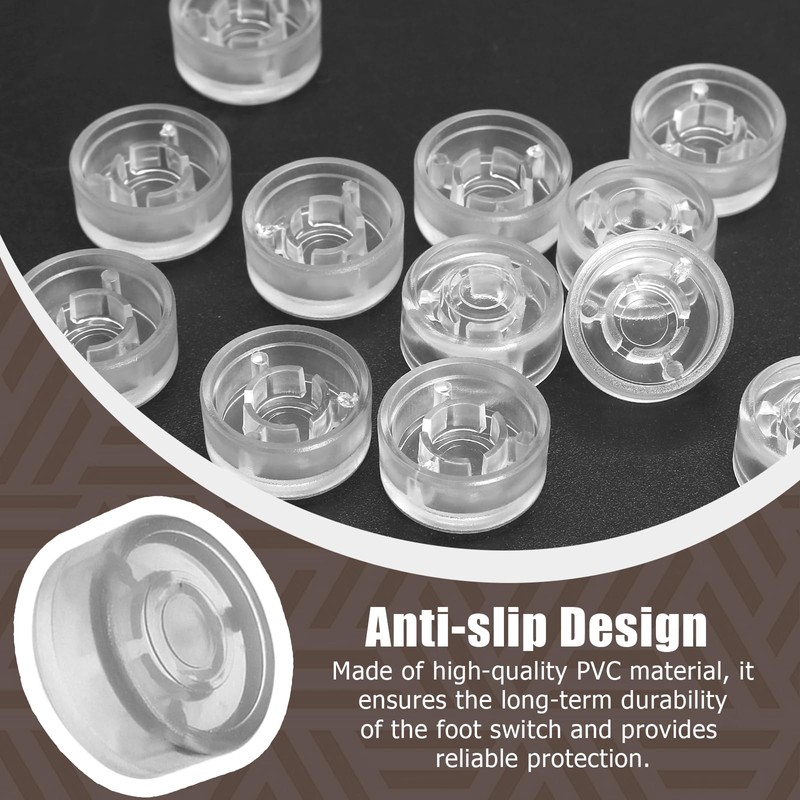 BokWin 20Pcs Clear Guitar footswitch Cap, Footswitch Topper Pedal Switch