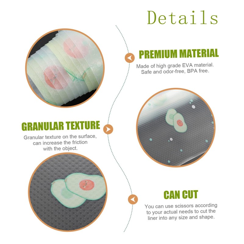 Pack of 8 DIY Cut to Size Fridge Mat, Antibacterial
