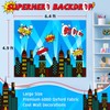 DECORLIFE Superhero Party Decorations, 6.4 x 4.9ft Backdrop, 16pcs Slap