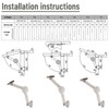 2 Pieces Soft Close Folding Hinge Zinc Alloy Lid Support