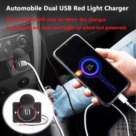 12V USB Socket, 3.1A Car Dual USB Charger Socket, 12-24V Car Charger Power Outlet Waterproof for Boat Marine Caravan Trucks Motorcycle (2pcs)