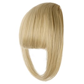 Jinnhelun Clip in Bangs,Bangs Hair Clip Extensions Clip on Wispy Bangs Natural Fake Air Bangs for Women Fringe with Temples Hairpieces Ash Blonde