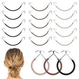 YUXIANLB Pack of 15 Ponytail Hair Clips with Elastic Hooks Elastic Hair Bobbles Styling Hooks for Ponytail Holder Hair Cord Women Girls Curly Hair Long Hair Thick