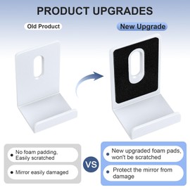 Difenni Metal Mirror Clips 3/4 Inch Wide Channel Mirror Clips Heavy Mirror for Frameless Mirror Clips Wall Mounting Hanger for Mirror Tile Picture Frame Metal Mirror Holder Kit 8 Pieces (White)