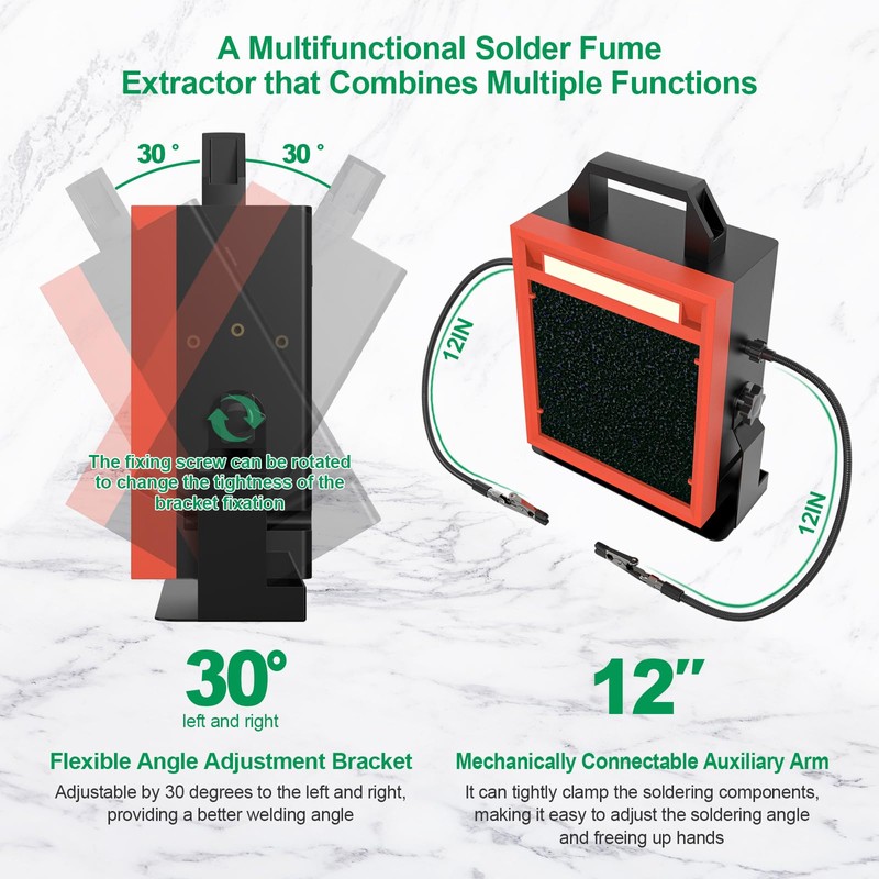 Buhobha Solder Fume Extractor with LED Light & 2 Helping