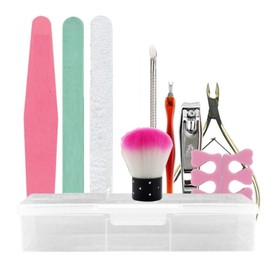 ST TS Nail Care Set, Nail Supplies, Sweetskin Processing, Nail File, Cuticle Nipper, Metal Pusher, Nail Clipper, Sweet Skin Nail Clipper, Dust Brush, Storage Case, 10 Sets