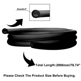 New Olym 0.2''x78''(5mm x 2m) Universal Fuel Vent Line Hose Petrol Gas Oil Tube Pipe Repleacment for ATV Dirt Bike Go Kart Moped Pocket Bike Black