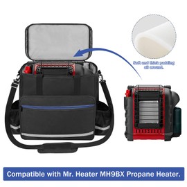 ORKELS Portable Propane Heater Carry Bag Compatible with Mr. Heater MH9BX – Durable Carrying Case with Multiple Pockets & Anti-Slip Bottom for Camping, RV Travel & Ice Fishing – Bag Only