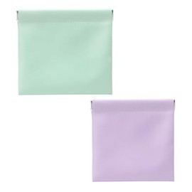 xipixiao 2Pcs One Push Open Leather Self Close Small Bags for Women Cosmetic Purse Pocket Electronics Accessories Travel Toiletry Case Organizer for Card Earphones Charger Jewelry Small Items