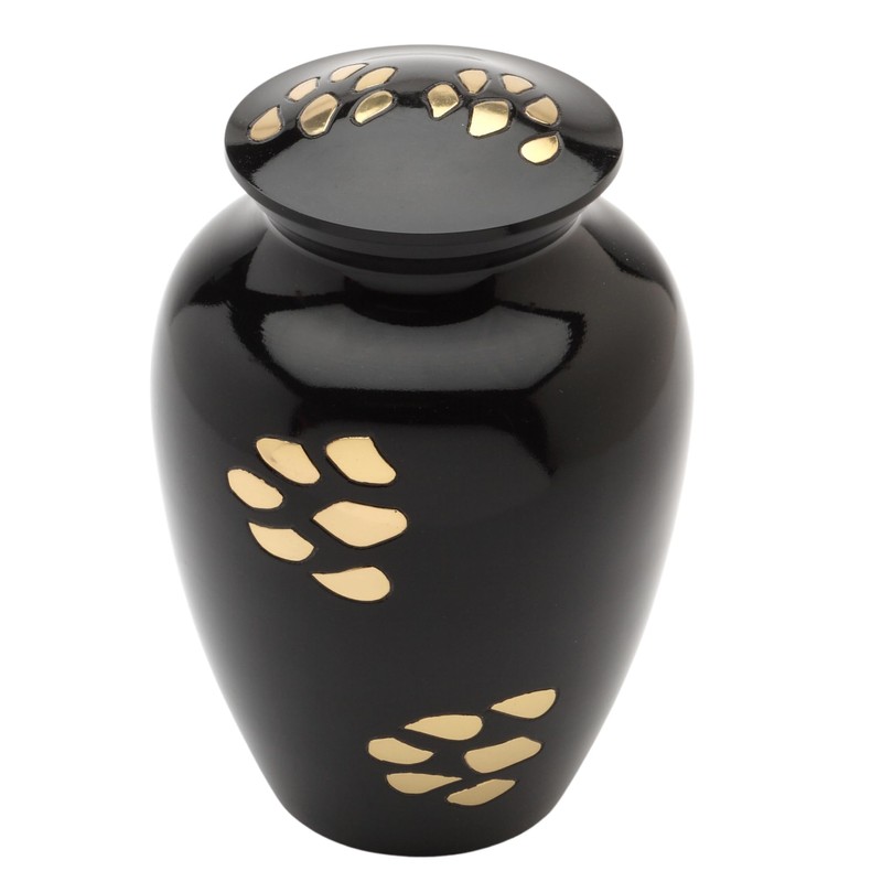 URNS UK Bedford Black Cremation Ashes Pet Urn Range
