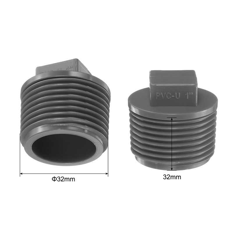 sourcing map 20 Pcs PVC Pipe Male Thread Plug G3/4"