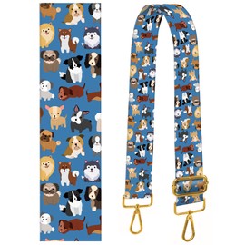 BeauBeast Purse Strap Replacement Crossbody 2" Wide Shoulder Strap, Cute Handbag Strap Bag Strap Replacement Belts Adjustable Cute Dogs