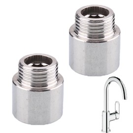 2 Stück Hahnverlängerung 1/2 Zoll,Wasserhahn Verlängerung Edelstahl,Wasserhahn Duschkopf Verlängerung,GewindeverläNgerung,Gewindefitting für Wasseranschluss,Absperrhahn,Armatur,Eckventile (Länge 2cm)