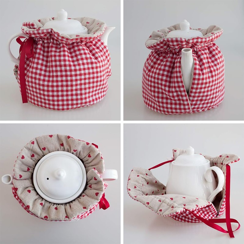 HIGHAWK Set of 2 Tea Cozy Teapot Covers Thermal Dustproof