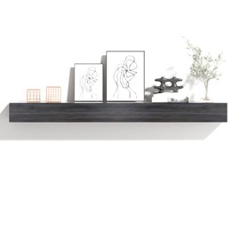 POPRHINO Fireplace Mantel Shelve, Solid Wood Baked Finish Wall-Mounted Floating Shelf for Over Fireplace, Handcrafted Floating Fireplace Mantels with Wooden Bracket, 72 x 8 x 6 Inches