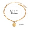 Initial Ankle Bracelets for Women Men, 18K Gold Silver Figaro