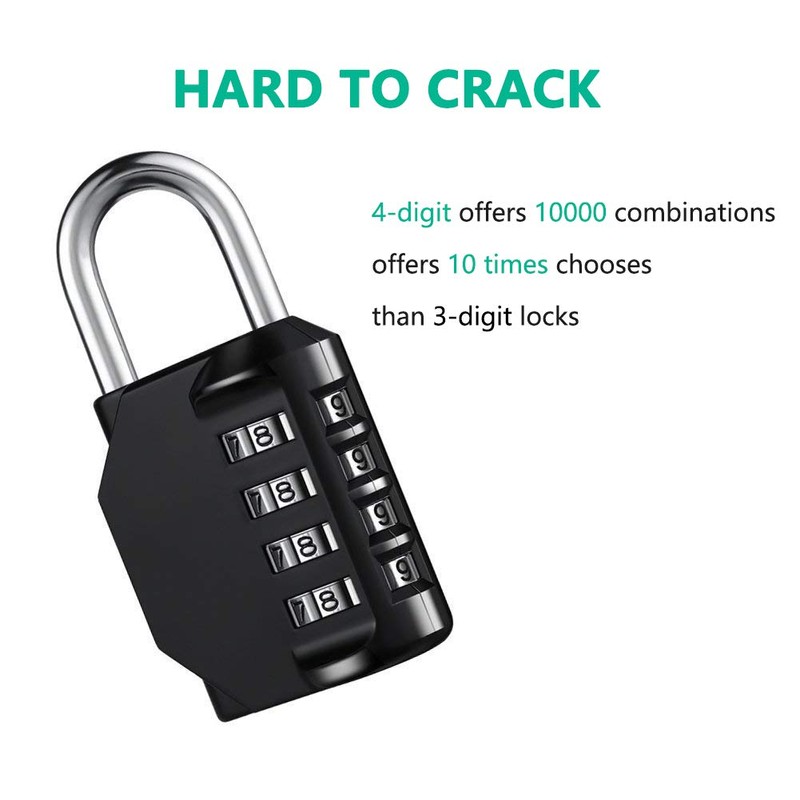 Combination Lock Resettable 4 Digit Padlock with Combination, AIHYTU Waterproof