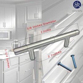 (1 Piece, L: 5 Inch CC: 3 Inch) Swiss Kelly Hardware Stainless Steel Kitchen Cabinet Handles Drawer Pulls