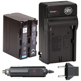 Big Mike's NP-F970 Battery and Charger for Sony PXW-Z150, NEX-EA50M, FDR-AX14K, HDR-AX2000, FX1, FX7, FX1000, HVR-HD1000, V1U, Z1U, Z5U, Z7U, HXR-NX5U, MC2000U, MC2500, HXR-NX100 Camcorder