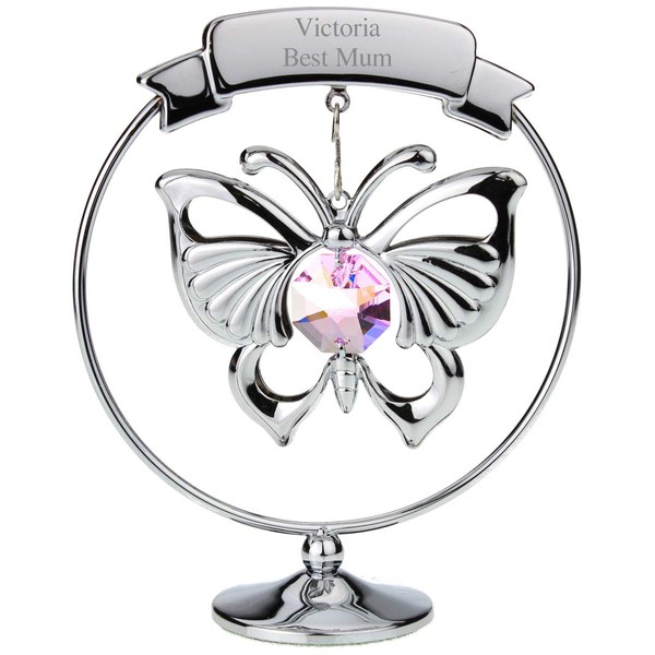 Go Find A Gift Personalised Engraved Crystocraft Hanging Butterfly Ornament