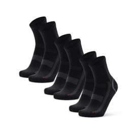 DANISH ENDURANCE 3 Pack Quarter Athletic Socks, Breathable for Men & Women, Black/Grey, US Women 11-13 // US Men 9.5-12.5