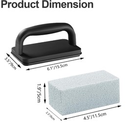 5 Pieces Heavy Duty BBQ Cleaning Bricks with Handle, Scrubbing Pumice Stone for Cleaning Blackstone Flat Top BBQ, Swimming Pool, Sink ﻿