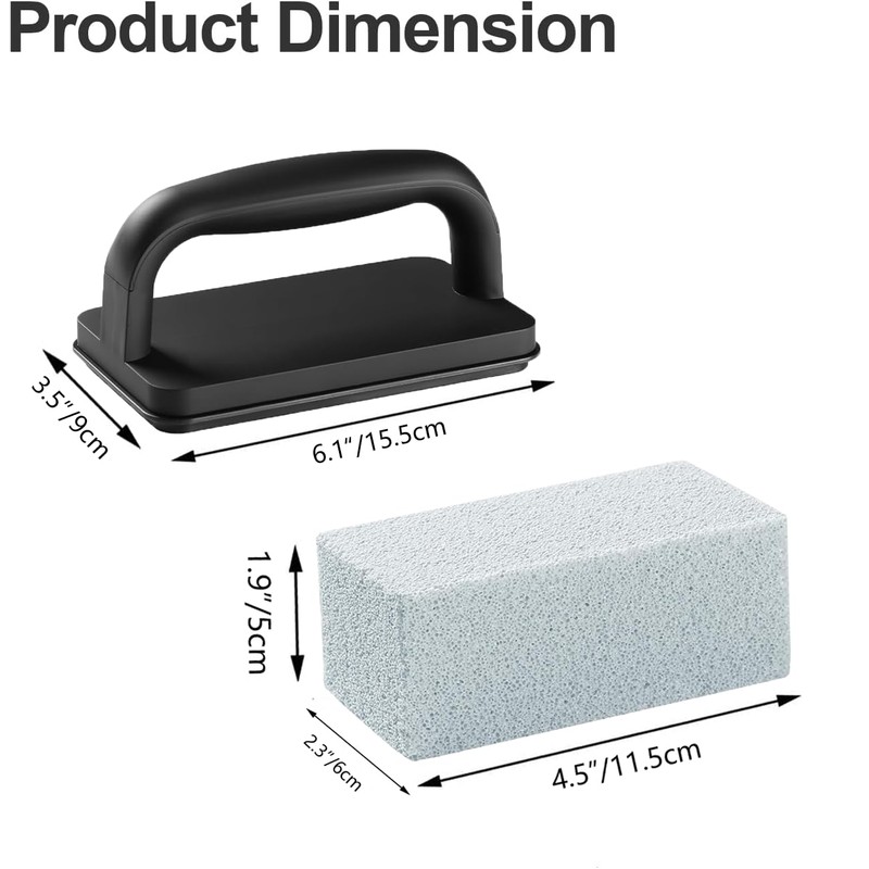 5 Pieces Heavy Duty BBQ Cleaning Bricks with Handle, Scrubbing