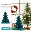 PRETYZOOM 2pcs Paper Christmas Tree Table Decoration Honeycomb Design Christmas