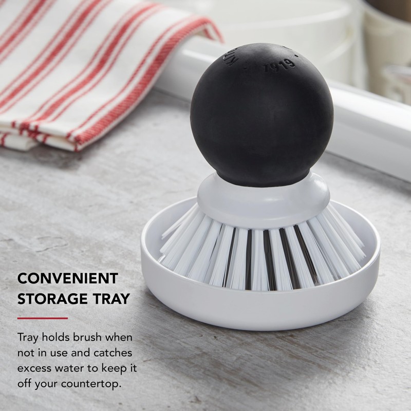 KitchenAid Palm Brush with Dish Tray to Keep Countertops Dry
