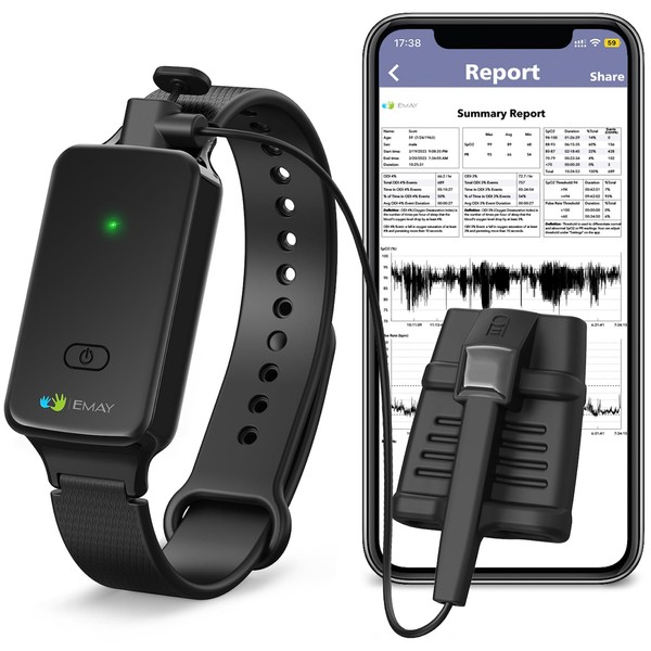 SleepO2 Wrist Recording Pulse Oximeter by EMAY | Continuous Pulse