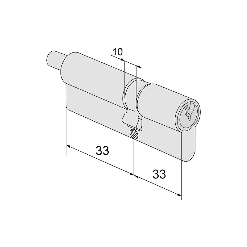 CISA 10G30210012; Euro Cylinder C2000; Nickel-Plated Brass; 33/33 mm; Prepared