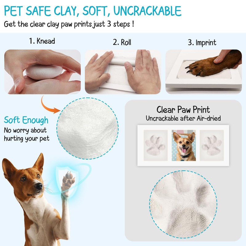 Seencool Paw Print Frame Kit, Dog Paw Print Kit with