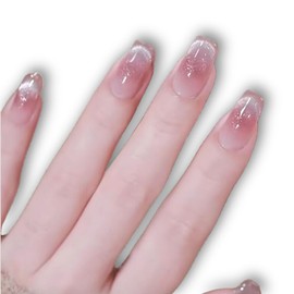 Nail Tips, Set of 30, False Nails, Morases, Purple, Magnet, Glossy Nails, Finger Parts, Double-Sided Tape, 48 Sticks, File, Alcohol Pad Included, Purple