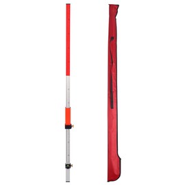 MOETER Laser Grade Rod - 2.4M Aluminum Grade Stick for Rotary Laser Level with Twist Lock, Bubble Level & Carry Bag