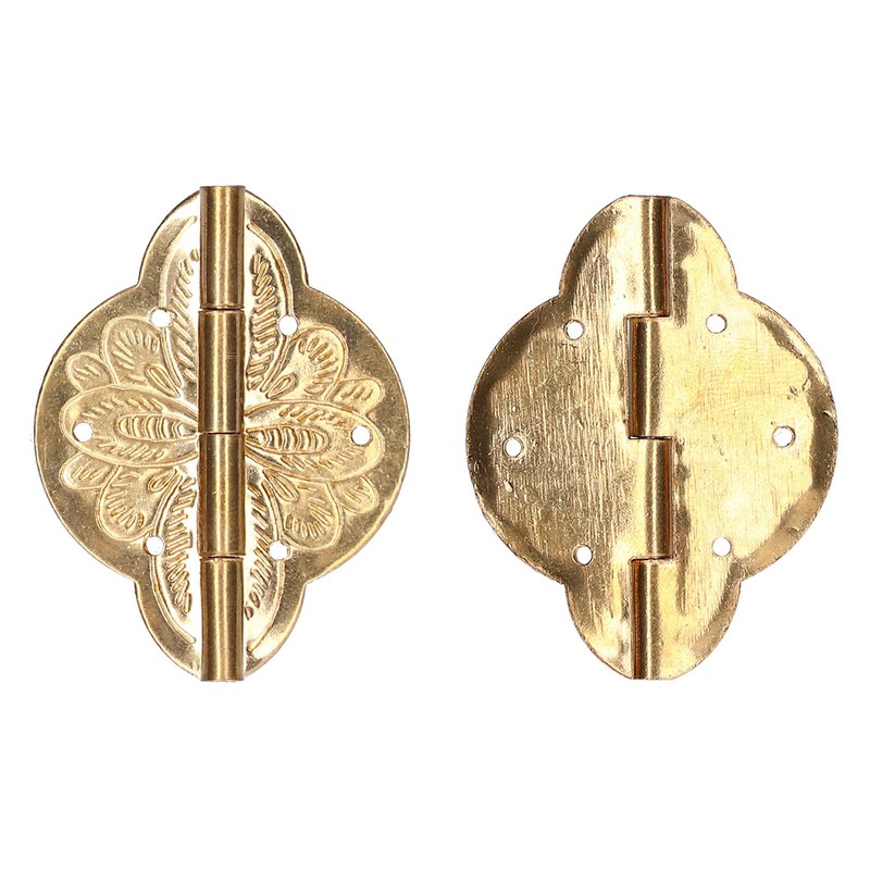 Set of 2 Door Hinge, Antique Furniture Hinge Small Brass