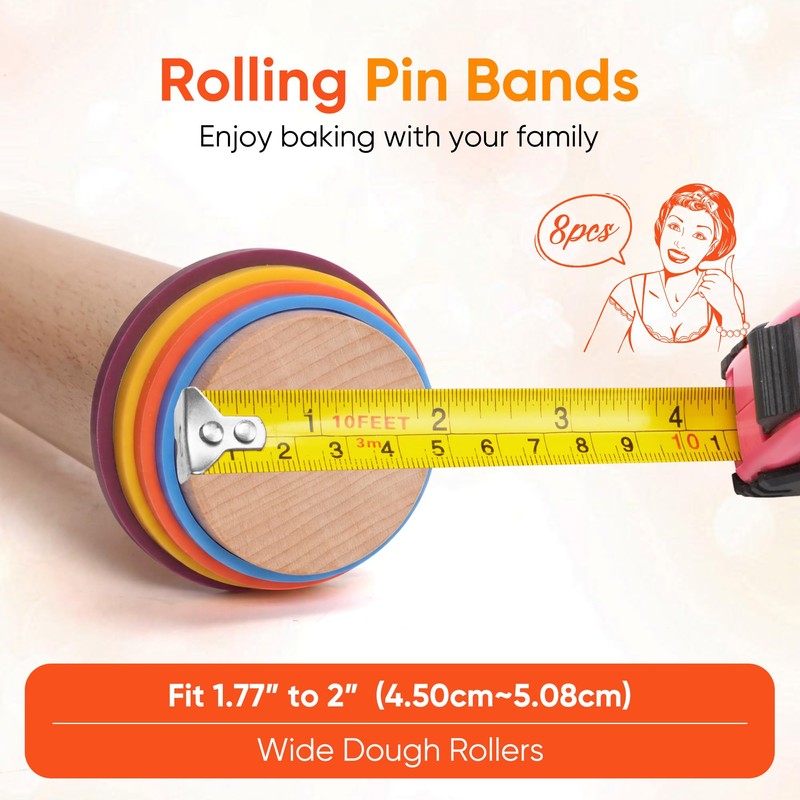 1/16''to 5/16'' Rolling Pin Guide Rings,Dough Thickness Spacer Baking Tools