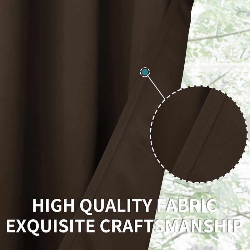 BGment Brown Blackout Curtains 45 Inch Long for Bedroom Kitchen