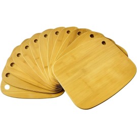 12pc Bulk 11x9" Bamboo Cutting Board Set, Wood Charcuterie Platter, Serving Tray