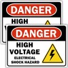 Berpahome - Danger High Voltage Sign (2 Pack) Electrical Shock