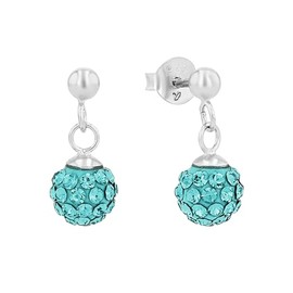 Amor Stud Earrings 925 Sterling Silver / Gold Girls Children's Earrings Comes in Jewellery Gift Box, Sterling Silver, Crystal