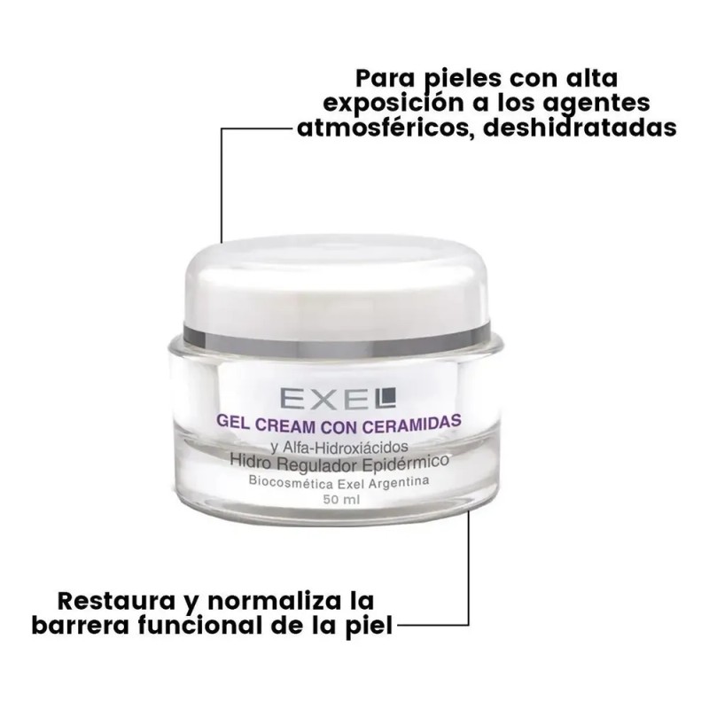 Gel Crema Con Ceramidas Hidratante Restaurador Cutaneo Exel 50 mL